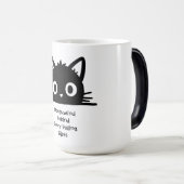 かわいい猫、面白い猫、黒猫、天才猫 モーフィングマグカップ (正面右)