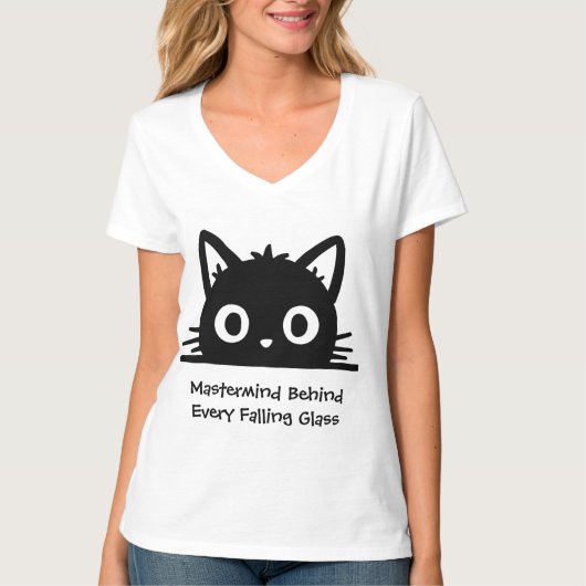 かわいい猫,面白い猫,黒猫 Tシャツ (正面)