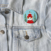 かわいい猫、鳥の冬クリスマス雪ボタン 缶バッジ (インサイチュ)