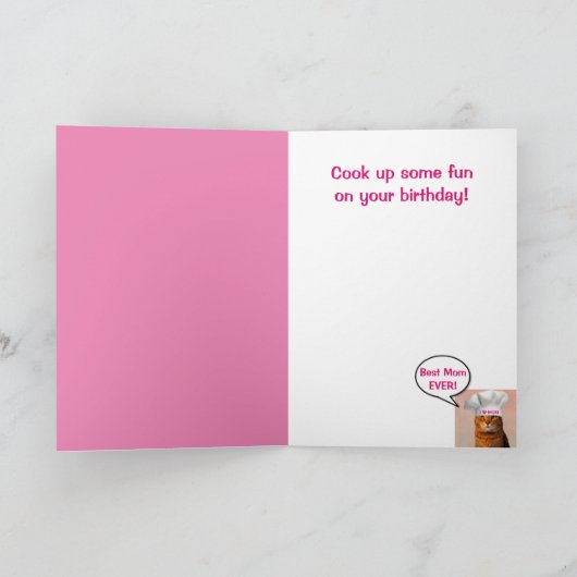 かわいい猫「for Mom」誕生日 カード (内部)