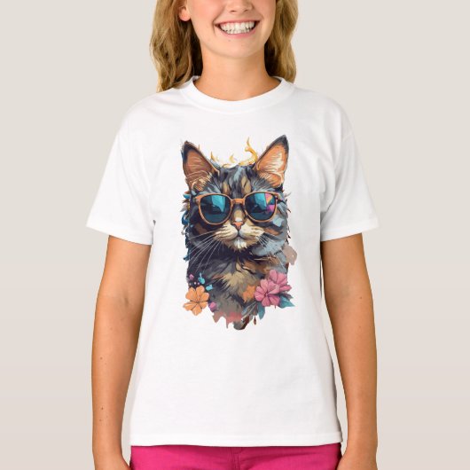 かわいい猫 Tシャツ (正面)