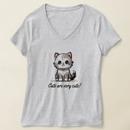 かわいい猫 Tシャツ (レイダウン)