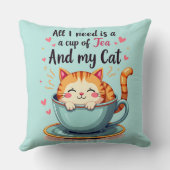 かわいい猫inティーカップかわいいコージーアート クッション (裏面)