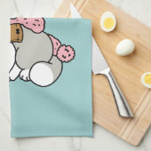 かわいい猫in雪ギアwith雪だるまアート キッチンタオル (四つ折り)