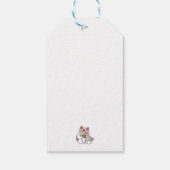 かわいい猫in雪ギアwith雪だるまアート ギフトタグ (裏面)