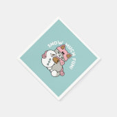 かわいい猫in雪ギアwith雪だるまアート スタンダードカクテルナプキン (角)