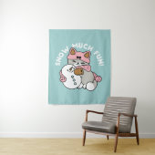 かわいい猫in雪ギアwith雪だるまアート タペストリー (インサイチュ)