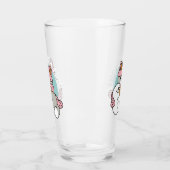 かわいい猫in雪ギアwith雪だるまアート タンブラーグラス (左)