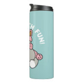 かわいい猫in雪ギアwith雪だるまアート タンブラー (回転右)