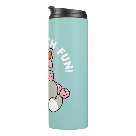 かわいい猫in雪ギアwith雪だるまアート タンブラー (回転右)