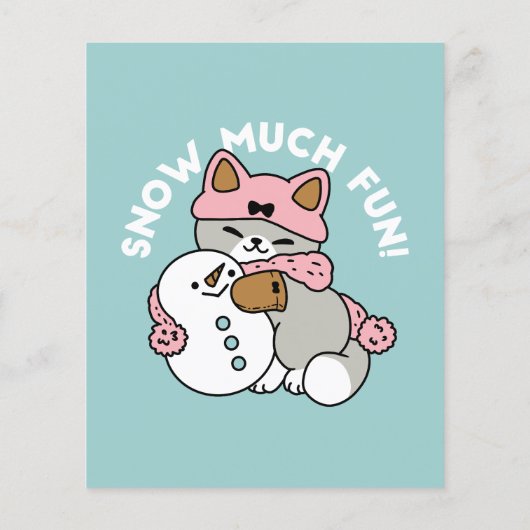 かわいい猫in雪ギアwith雪だるまアート チラシ (裏面)