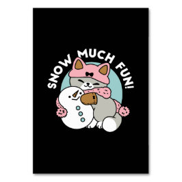 かわいい猫in雪ギアwith雪だるまアート テーブルナンバー