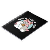 かわいい猫in雪ギアwith雪だるまアート ノートブック (左側)