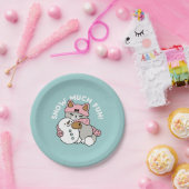 かわいい猫in雪ギアwith雪だるまアート ペーパープレート (パーティー)