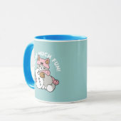 かわいい猫in雪ギアwith雪だるまアート マグカップ (正面左)