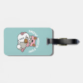 かわいい猫in雪ギアwith雪だるまアート ラゲッジタグ (裏面横)
