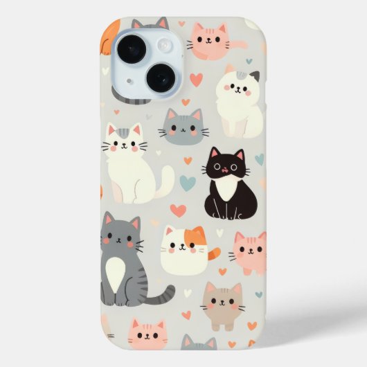 かわいい猫iPhone 15ケース Case-Mate iPhoneケース (裏面)