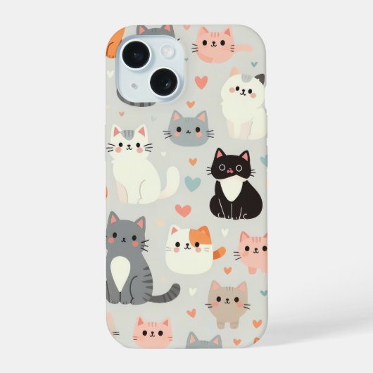 かわいい猫iPhone 15ケース iPhone 15ケース (裏面)