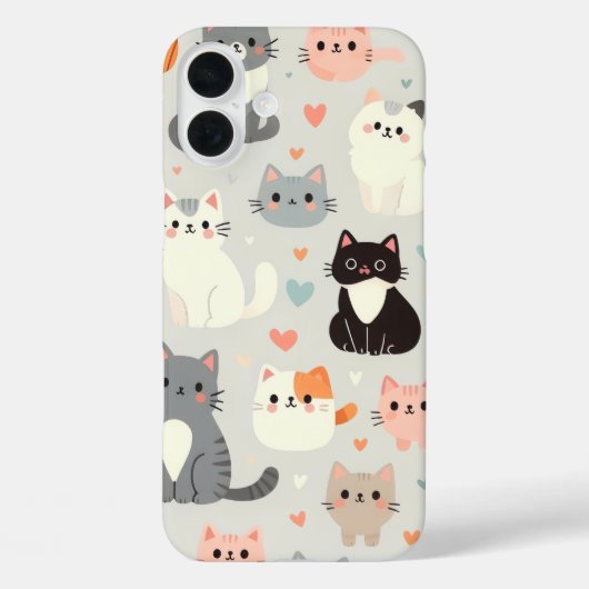 かわいい猫iPhone 16 Plusケース Case-Mate iPhoneケース (裏面)