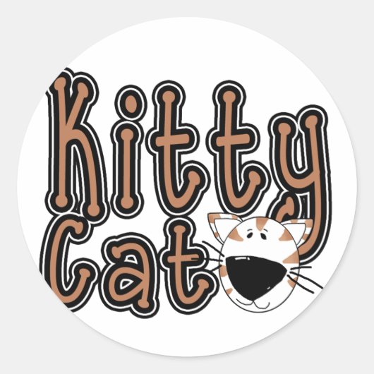 かわいい猫Tシャツとギフト ラウンドシール (正面)