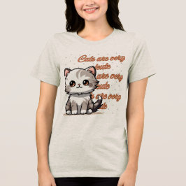 かわいい猫Tシャツデザイン　愛らしい子猫のプレゼント トライブレンドＴシャツ