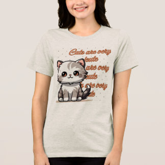 かわいい猫Tシャツデザイン 魅力的な子猫愛好家ギフト トライブレンドTシャツ