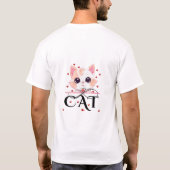かわいい猫Tシャツデザイン Tシャツ (裏面)
