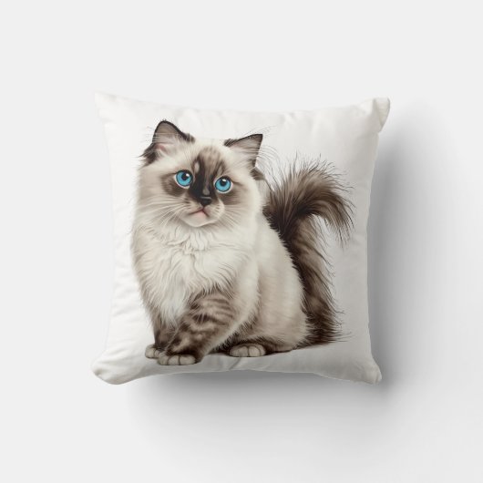 かわいい猫Tシャツ 猫ママ 猫パパ クッション (正面)