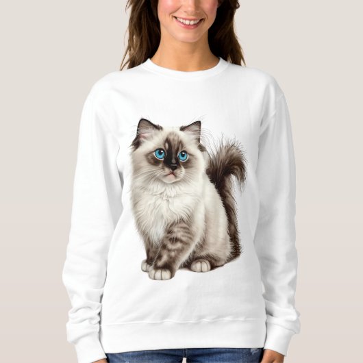かわいい猫Tシャツ 猫ママ 猫パパ スウェットシャツ (正面)