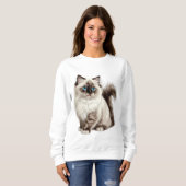 かわいい猫Tシャツ 猫ママ 猫パパ スウェットシャツ (正面フル)