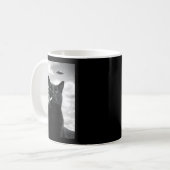 かわいい猫UFOミームセルフィーエイリアン コーヒーマグカップ (正面左)