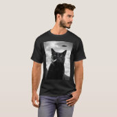 かわいい猫UFOミームセルフィーエイリアン Tシャツ (正面フル)