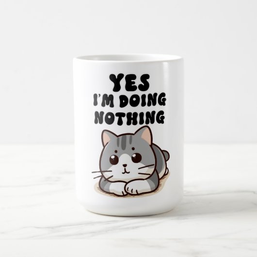 かわいい猫Yes何もしてない コーヒーマグカップ (中央)