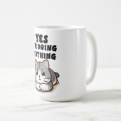 かわいい猫Yes何もしてない コーヒーマグカップ (正面右)