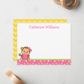 かわいい猿ありがとう ノートカード (正面/裏面インサイチュ)