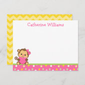 かわいい猿ありがとう ノートカード (正面/裏面)