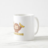 かわいい猿がバナナに行く落書き コーヒーマグカップ (正面右)
