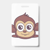 かわいい猿のクリップアート バッジ (裏面)