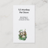 かわいい猿のジャングルの名刺のテンプレート 名刺 (裏面)