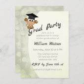 かわいい猿のテーマの卒業のパーティの招待状 招待状 (正面/裏面)