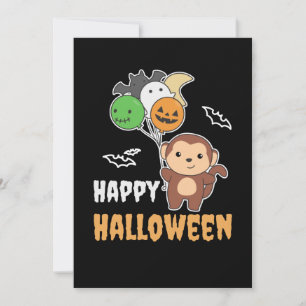 かわいい猿のハロウィン風船 子供のための猿 シーズンカード