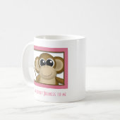 かわいい猿のピンクのマグ コーヒーマグカップ (正面左)
