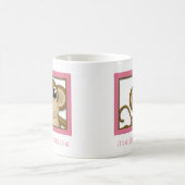 かわいい猿のピンクのマグ コーヒーマグカップ (中央)