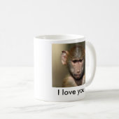 かわいい猿のマグ- I愛… コーヒーマグカップ (正面右)