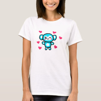 かわいい猿の女性のティー Tシャツ