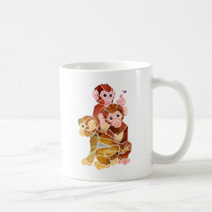 かわいい猿の抽象的な水彩画のイラストレーション コーヒーマグカップ