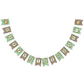 かわいい猿の男の子のジャングルサファリの名前の旗 バンティングフラッグ (全)