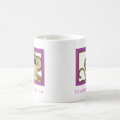 かわいい猿の紫色のマグ コーヒーマグカップ (中央)