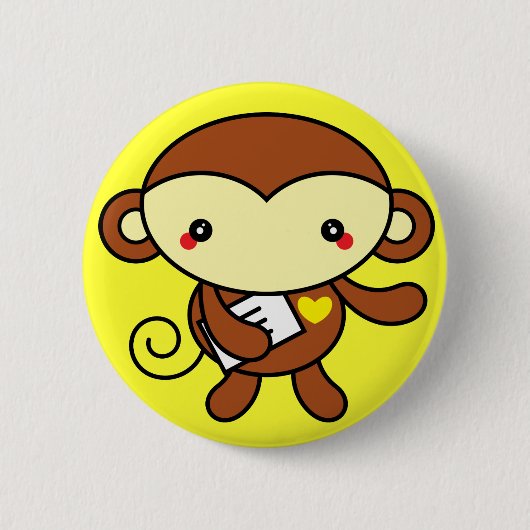 かわいい猿Pin 缶バッジ (正面)