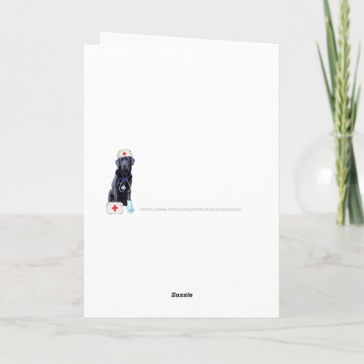 かわいい獣医の犬の獣医への感謝 サンキューカード (裏面)